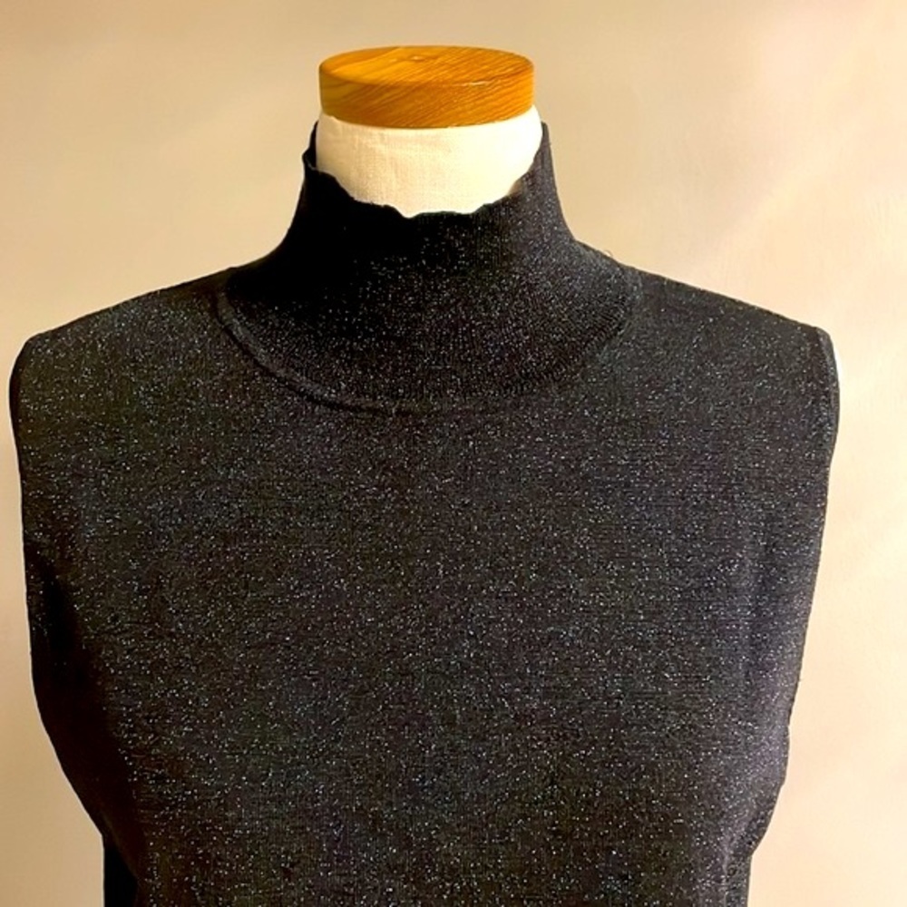 Additions by CHICOS Black SPARKLE MOCK neck sleeveless tank top Chico 3 (reg XL)